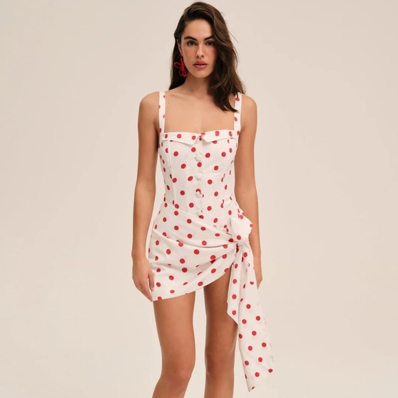 For Love And Lemons Red Dot Mini Dress - Picture 3 of 3